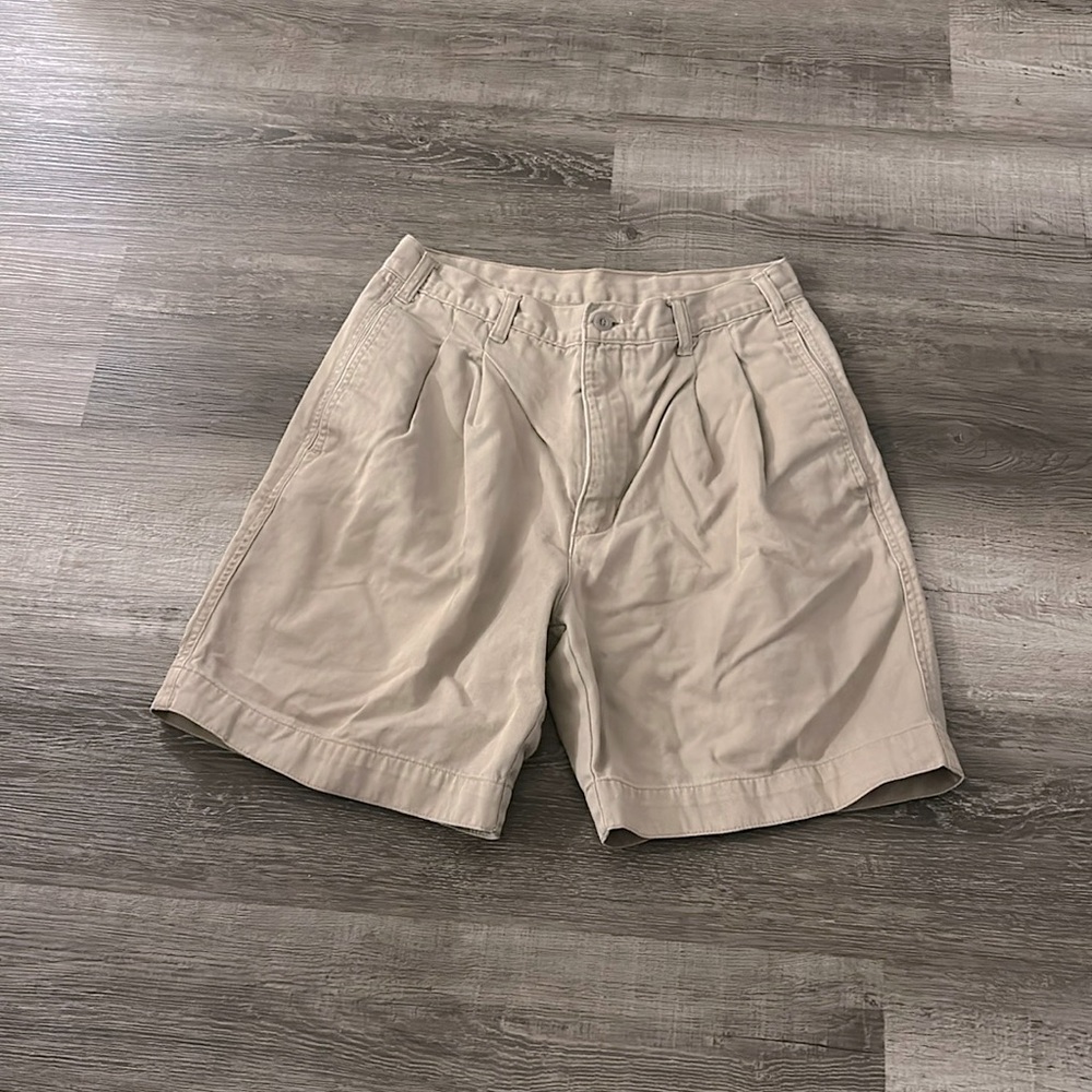 women’s dockers pleated khaki dad shorts